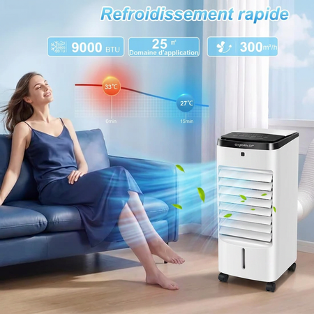 Rafraîchisseur d'Air AIGOSTAR OLAF 3-en-1 | Sans Tuyau ni Fenêtre | Livraison Rapide